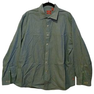 IZOD Green Striped Button Down Shirt Men's Size XL